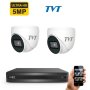5 Mpix TVT видеонаблюдение комплект с 2 бр. 5 Mpix куполни камери и 5Mp DVR, снимка 1 - Комплекти за видеонаблюдение - 42394363