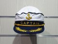 Нова бяла капитанска шапка CAPTAIN, Унисекс, снимка 2