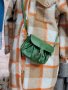мини зелена чантичка през рамо Естествена кожа , снимка 1 - Чанти - 44178220