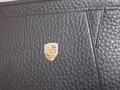 Качествен черен кожен калъф органайзер с релефна емблема на Порше Porsche, снимка 5