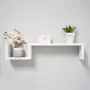 Комплект рафтове за стена 2 броя, етажерка, дърво, бели, 58x12x10см, снимка 5