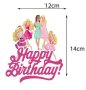 Барби Barbie Happy Birthday картонен топер табела надпис украса за торта рожден ден парти