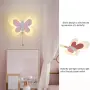 LED стенна лампа, Stnqtsrv, дизайн пеперуда, димируема трицветна, 24x17x10.7 см, бяла, снимка 5