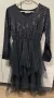 Черна рокля с паети - S/M, снимка 1