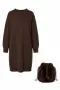 Дамска плетена рокля 6252 с подарък чанта – Chocolate Brown, снимка 2