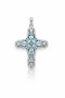 Кръст със естествен топаз Скай Блу , снимка 2