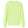 Детски плетен пуловер, неоновожълт, 116（SKU:14577