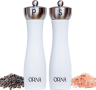 ORNA Комплект 2 бр. мелница за сол и черен пипер за многократно пълнене,подаръчна кутия,21,5 см,бяло, снимка 1 - Аксесоари за кухня - 44804247