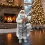 Дядо Коледа в сребристо – празнична фигура, която носи магия и уют у дома (50 / 70 см), снимка 2