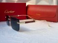 Cartier мъжки слънчеви очила с дървени дръжки, снимка 8