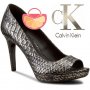 ПРОМО 🍊 CALVIN KLEIN № 37-38-39 🍊 Дамски кожени сандали в черно сребристо нови с кутия, снимка 1 - Дамски елегантни обувки - 21972391