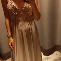 Официална дълга рокля в цвят бежаво шампанско Fabrizia ITALY, снимка 1 - Рокли - 34269012