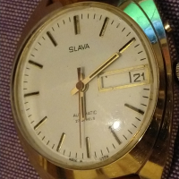 Slava 27 jewels automatic часовник Слава автоматик 5Au-златно покритие работи точно като нов от соца, снимка 1 - Мъжки - 44560128