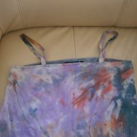 Ръчно рисувана блуза с презрамки върху естествена коприна, снимка 2 - Потници - 37383393