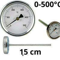 Термометър за димни газове със сонда 150mm от 0-500°C , снимка 1 - Други инструменти - 44532213