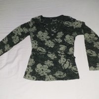 Дамска блуза с тюл С/М, снимка 1 - Блузи с дълъг ръкав и пуловери - 31212020