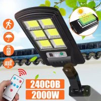 Соларна улична лампа 240 LED COB със сензор за движение и дистанционно, снимка 2 - Соларни лампи - 31865490