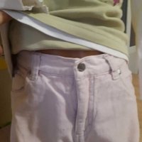 Бледо розово, джинсово панталонче H&M р-р 110/116, снимка 6 - Детски панталони и дънки - 31556392