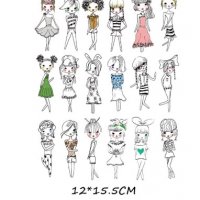 Момичета лист щампа термо апликация картинка за дреха блуза чанта, снимка 2 - Други - 29615014