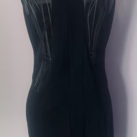 Нова къса черна рокля с тюл и кожа на TFNC London, снимка 5 - Рокли - 28388975