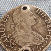 Сребърна монета 2 реала 1795г. Карлос IV Мадрид Испания 13640, снимка 3 - Нумизматика и бонистика - 42915094