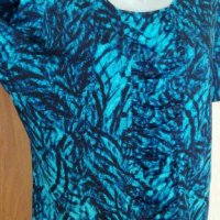 Еластична блуза в красиво синьо🍀❤XL,2XL❤🍀 арт.4257, снимка 2 - Корсети, бюстиета, топове - 36862957
