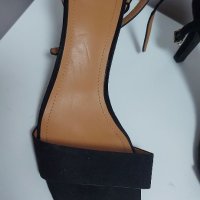 Сандали - розово злато и черни, снимка 6 - Дамски обувки на ток - 40610274