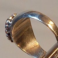 Стар сребърен пръстен с червен кехлибар , снимка 5 - Пръстени - 39329129