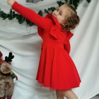 Детска червена рокличка , снимка 3 - Детски рокли и поли - 39756441