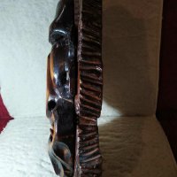 Стара маска дърворезба от миналия век-перфектна, от масивно дърво, снимка 8 - Антикварни и старинни предмети - 29225745