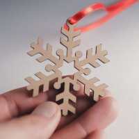 Дървена играчка за елха (снежинка), снимка 3 - Коледни подаръци - 38853171