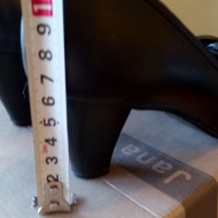 Jana Дамски кожени обувки с ток 5-6см , №38,5 черни, стелка 25см, снимка 9 - Дамски обувки на ток - 29080281