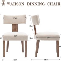 Комплект трапезни столове Wahson Mid Century от 2 ленени , снимка 4 - Столове - 44225862