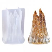 3D Кули Висок Замък Дворец кристален силиконов молд фондан торта шоколад гипс смола, снимка 1 - Форми - 30835699