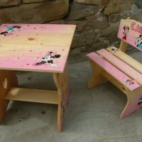 рисувана маса и стол, снимка 3 - Мебели за детската стая - 33753857