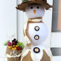 Снежен човек на кръг от бреза, снимка 4 - Коледни подаръци - 42298111