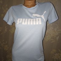 Puma  S- Оригинална дамска тениска в светлосиньо с лого, снимка 5 - Тениски - 40502415