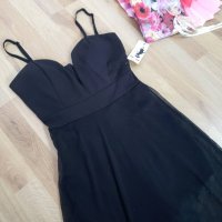 Черна рокля с воал /банел и подплънки/, снимка 2 - Рокли - 30554940