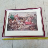 Стара картина принт Победата при Клокотница 1960 г, снимка 2 - Антикварни и старинни предмети - 31866726