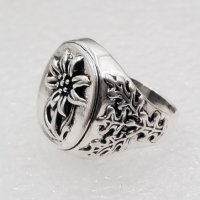 Нацистки пръстен с Еделвайс печат 835, снимка 2 - Пръстени - 37565301