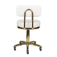 Козметичен стол - табуретка с облегалка Gold AM-961 49/63 см - бяла/черна, снимка 4 - Друго оборудване - 44145320