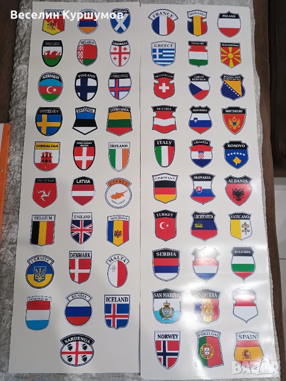 Големи стикери на всички европейски флагове +, снимка 1