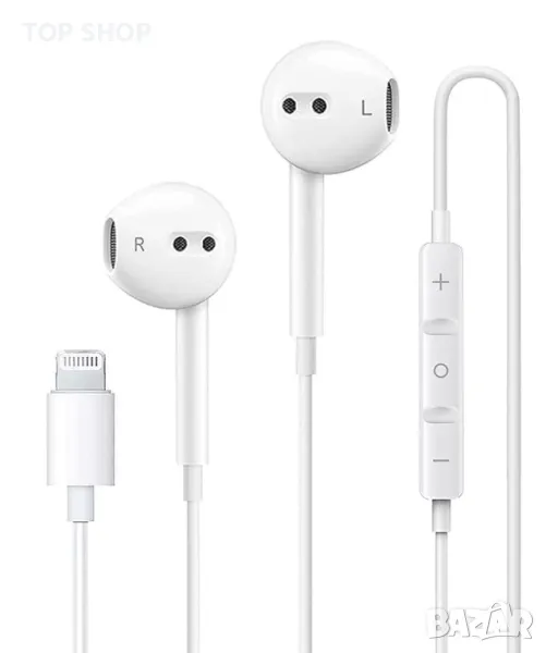 Apple Earpods Lightning Connector кръгли слушалки,, снимка 1