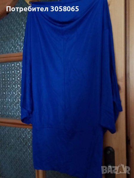Бляскава свободно падаща блуза в лилаво L XL, снимка 1