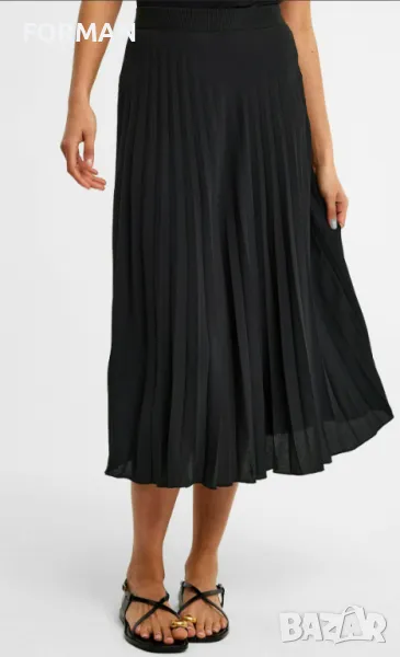 -40% Черна плисирана пола с ластик в талията, снимка 1
