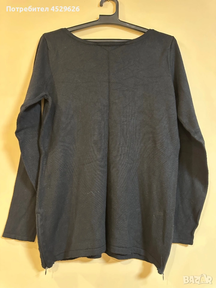 Черна блуза с цип отстрани , снимка 1