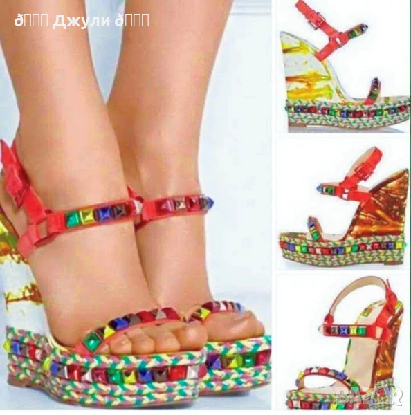 Красиви сандали с камъни, по модел на Valentino, снимка 1