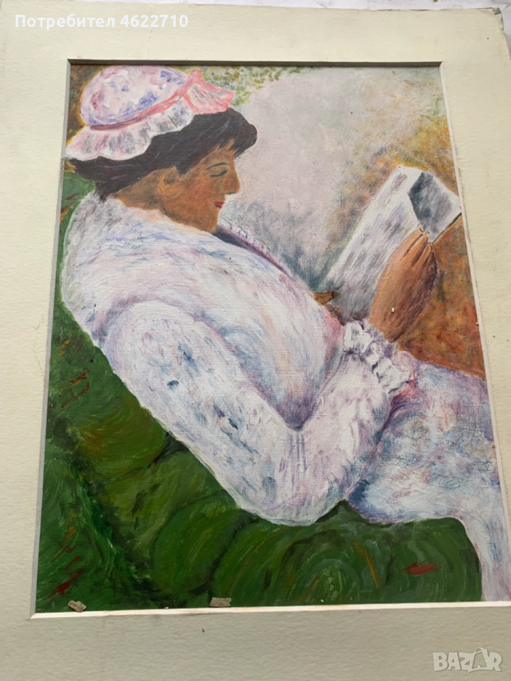 картина жена чете книга , снимка 1