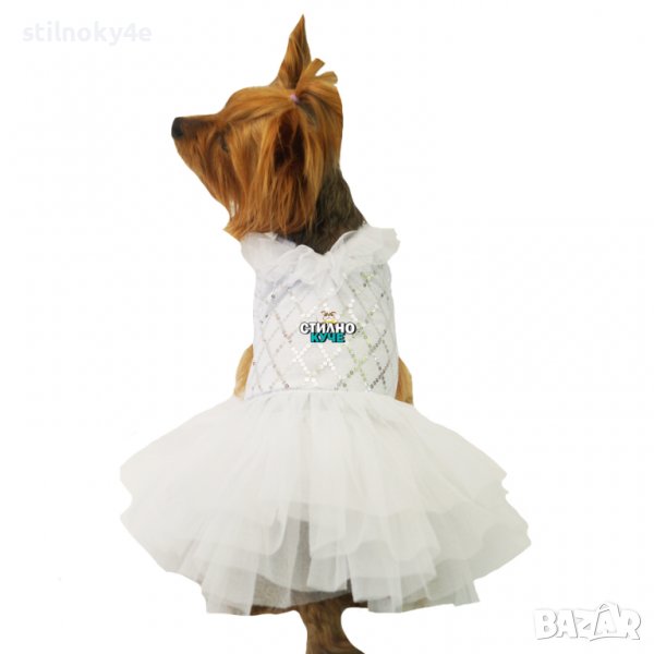 Булчинска рокля за куче Булчински рокли за кучета Сватбена рокля за куче Сватбени кучешки рокли, снимка 1
