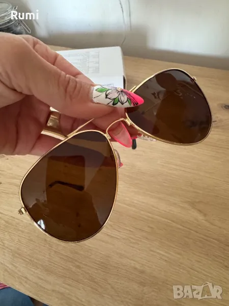 Нови унисекс кафяви модни пилотски сл очила !, снимка 1